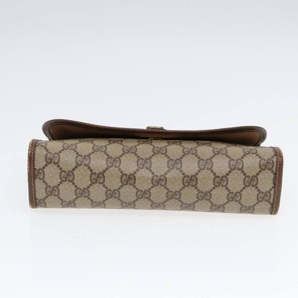 GUCCI GG Supreme Web Sherry Line Clutch Bag PVC Beige Red 89 01 030 Auth 86403 - Picture 6 of 16